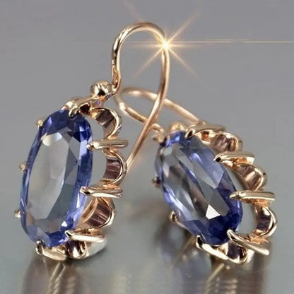 Women's Fashion Simple Inlaid Gem Eight-claw Buckle Earrings