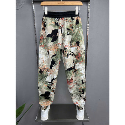 Personality Printed Pants Thin Drape Breathable Casual Pants