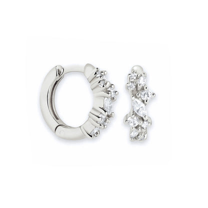 Sterling Silver Needle Korean Simple And Irregular Zircon Earrings
