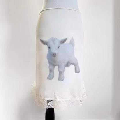 Women's High Waist Cute Animal Pattern Printed Skirt