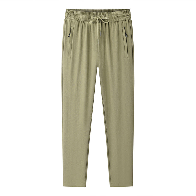 Loose Elastic Quick-drying Straight Ankle Tied Sports Pants