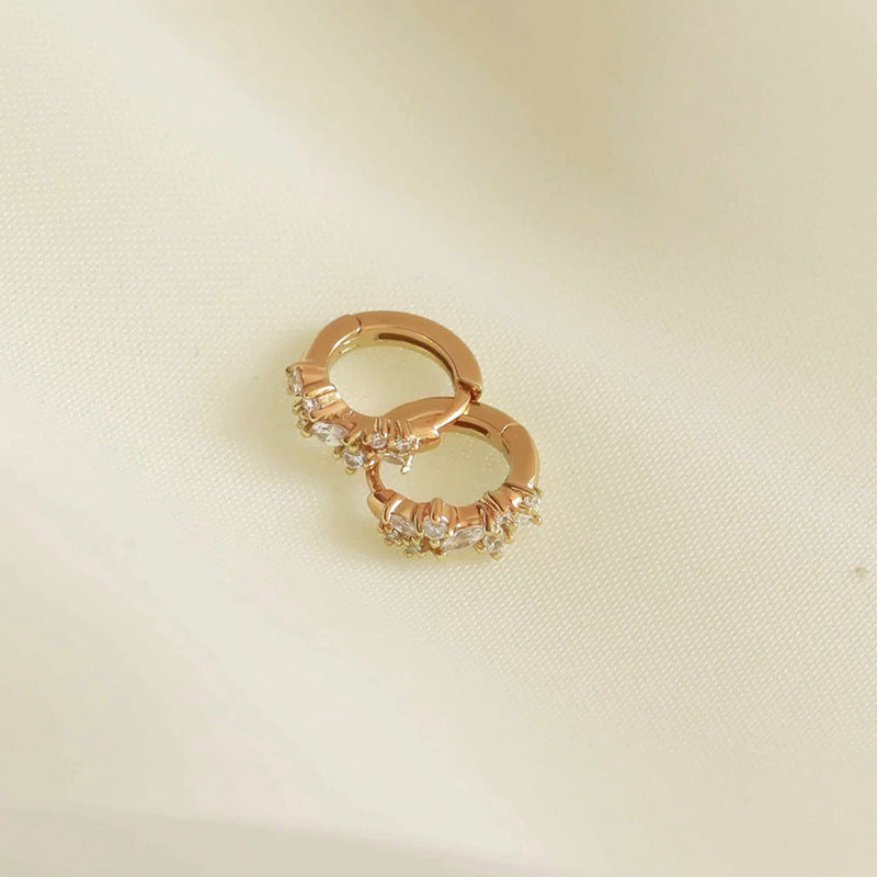 Sterling Silver Needle Korean Simple And Irregular Zircon Earrings