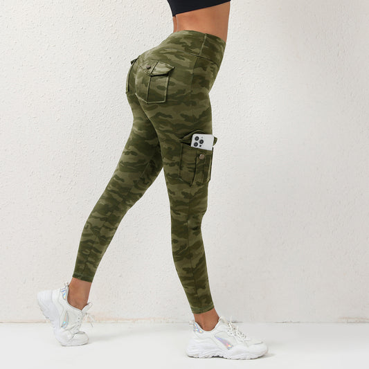 Digital Camouflage Button Multi-pocket Sexy Comfortable Sports