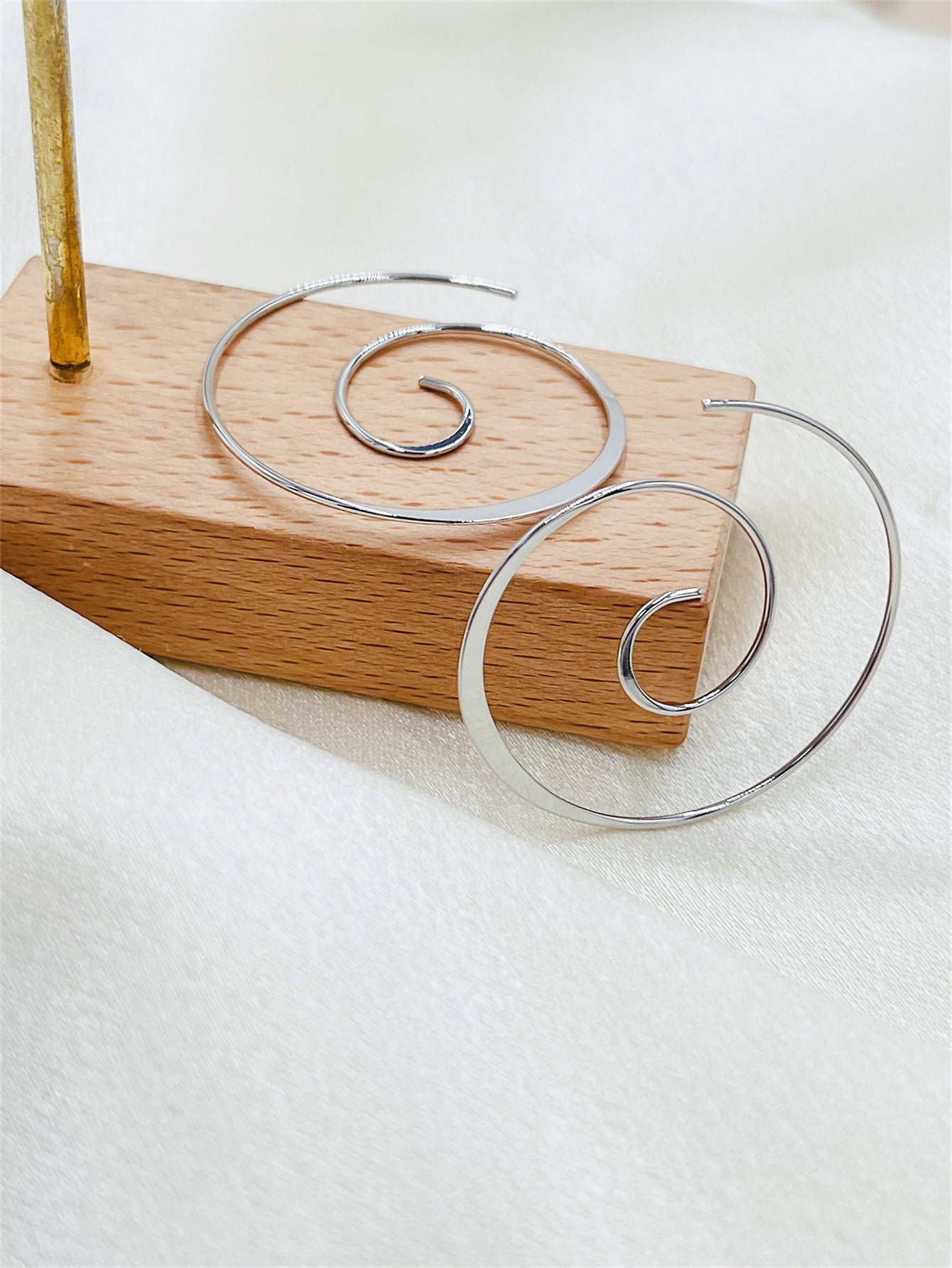 Wave Ripple Copper Earrings Personality Simple