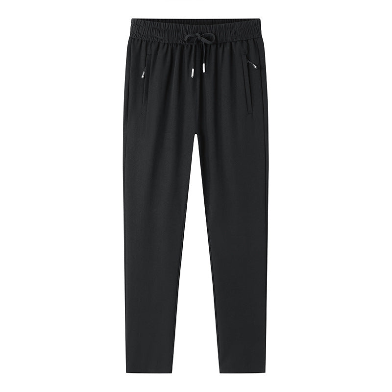 Loose Elastic Quick-drying Straight Ankle Tied Sports Pants