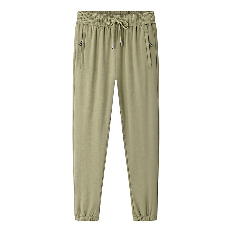 Loose Elastic Quick-drying Straight Ankle Tied Sports Pants