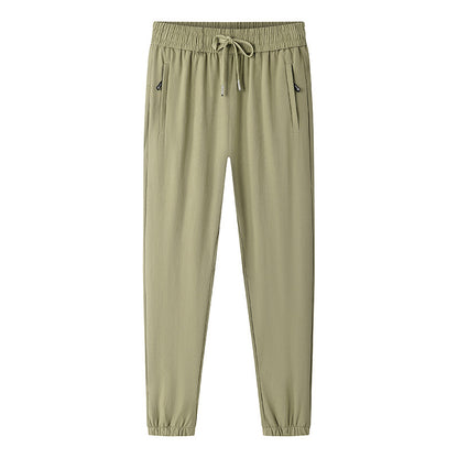 Loose Elastic Quick-drying Straight Ankle Tied Sports Pants