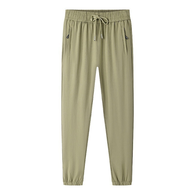 Loose Elastic Quick-drying Straight Ankle Tied Sports Pants