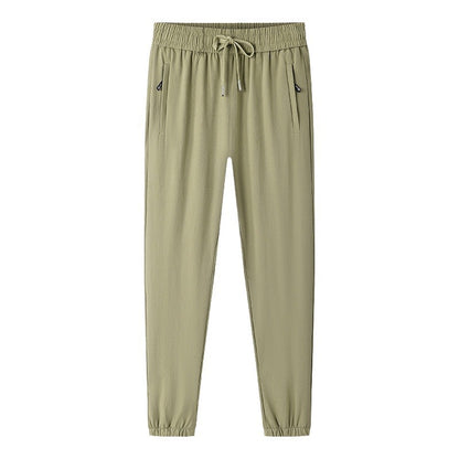 Loose Elastic Quick-drying Straight Ankle Tied Sports Pants