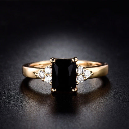 Gold Plated-plated Simulated Zircon Female Ring