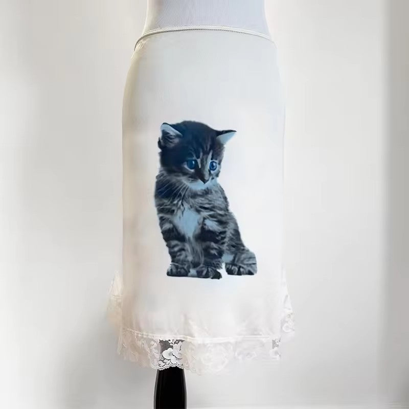 Women's High Waist Cute Animal Pattern Printed Skirt