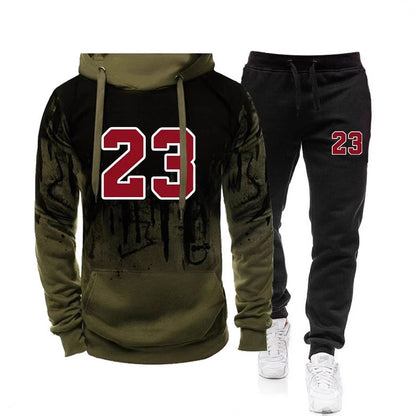 Men's Sport Suit Splashed Ink Printing Sportswear
