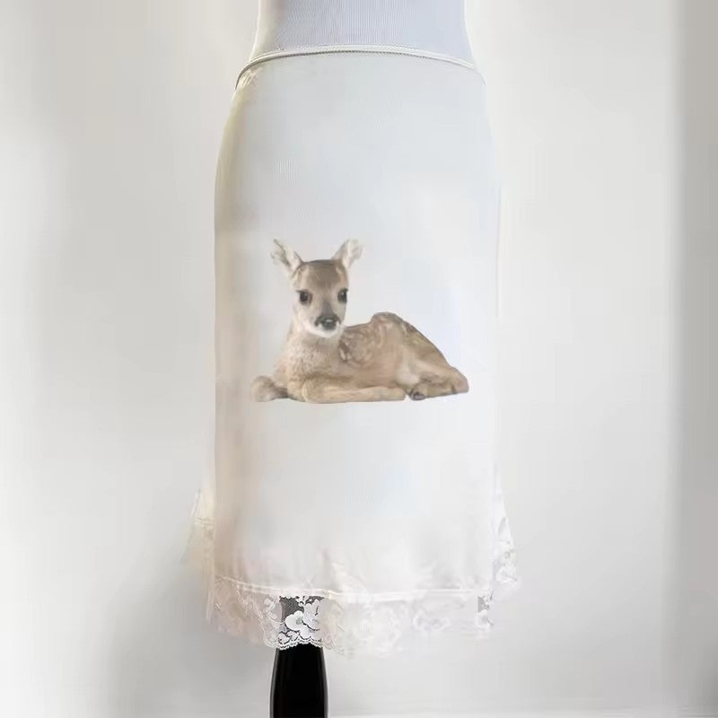 Women's High Waist Cute Animal Pattern Printed Skirt