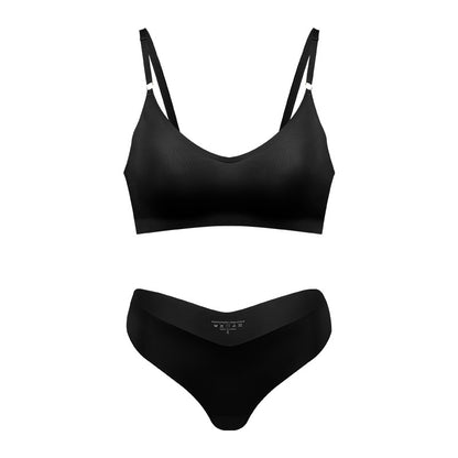 Women's V-neck Breathable Underwear Bra Panties Set