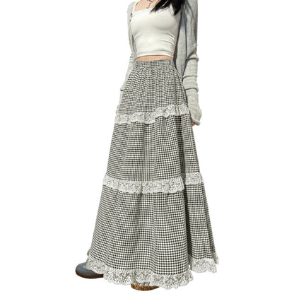 High Waist Slimming A- Line Large Skirt Half-length