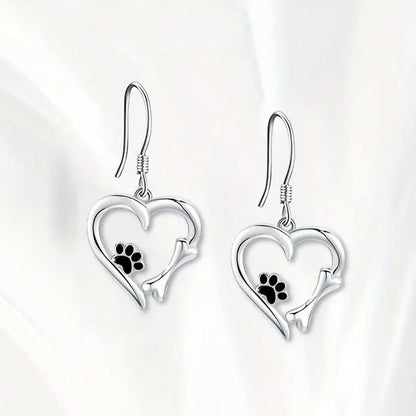 European And American Cute Earrings Female Cat Cat Paw Love Design Ornament Sweet