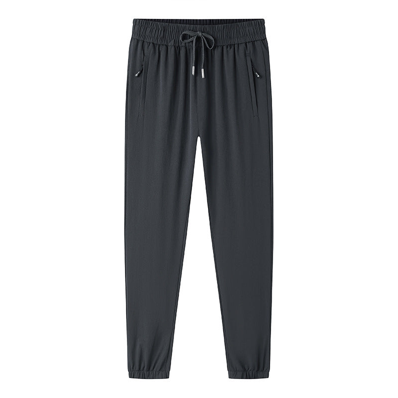 Loose Elastic Quick-drying Straight Ankle Tied Sports Pants