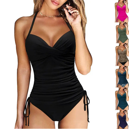 Women's Seperated Swimwear Solid Color Nylon Slim Fit Slim Looking Clothes Ocean Vault