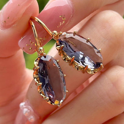 Women's Fashion Simple Inlaid Gem Eight-claw Buckle Earrings