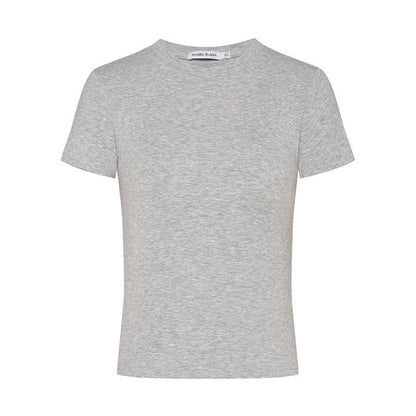 Tight Waist Shoulder T-shirt Top Short Sleeve