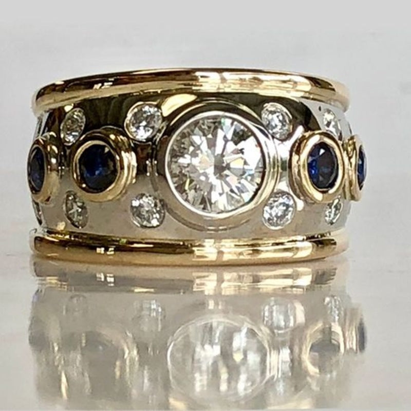 Retro Style Shiny Cubic Zirconia Ring