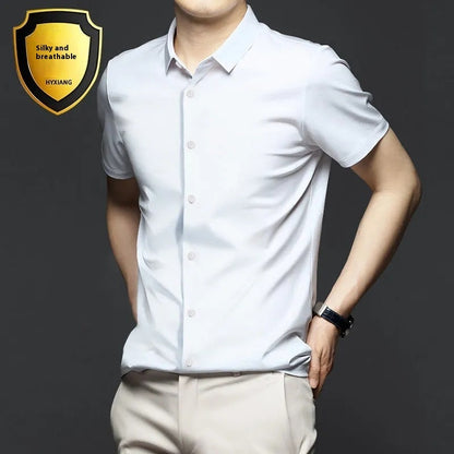 Non-ironing Short-sleeved Shirt Men's Anti-wrinkle Business