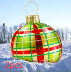 Christmas Ornament Ball Outdoor Pvc 60CM Inflatable Decorated Ball PVC Giant Big Large Balls Xmas Tree Decorations Toy Ball - Ocean Vault