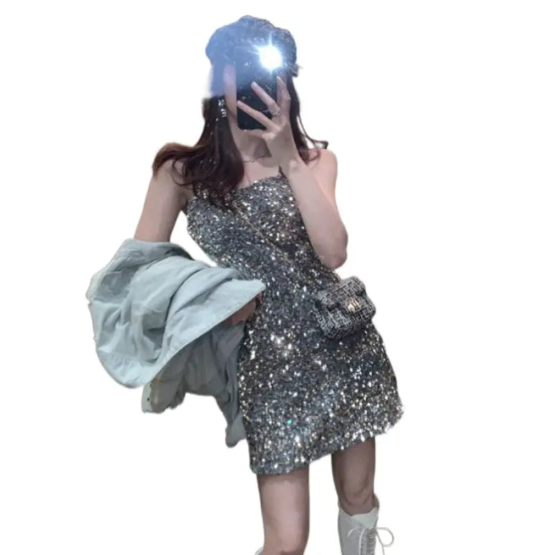 Temperament Nightclub Disco Waist-tight Slim Looking Base Short Skirt For Women - Ocean Vault