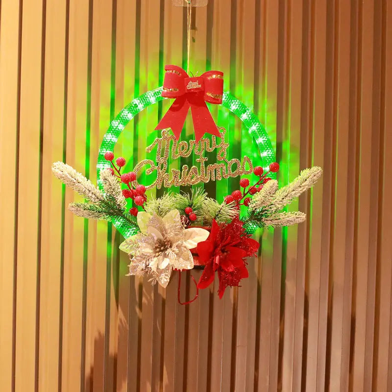 Christmas 30CM Luminous Garland Door Hanging Christmas Decorations - Ocean Vault