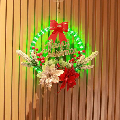 Christmas 30CM Luminous Garland Door Hanging Christmas Decorations - Ocean Vault