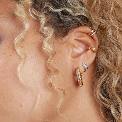 Metallic Star And Moon Earrings Female Special-interest Design Stud Earrings