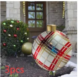 Christmas Ornament Ball Outdoor Pvc 60CM Inflatable Decorated Ball PVC Giant Big Large Balls Xmas Tree Decorations Toy Ball - Ocean Vault