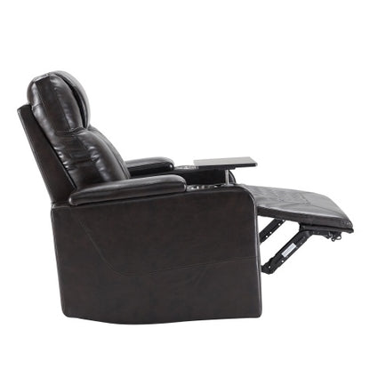 Power Motion Recliner With USB Charging Port And Hidden Arm Storage 2 Convenient Cup Holders Design And 360 Swivel Tray Table,Brown