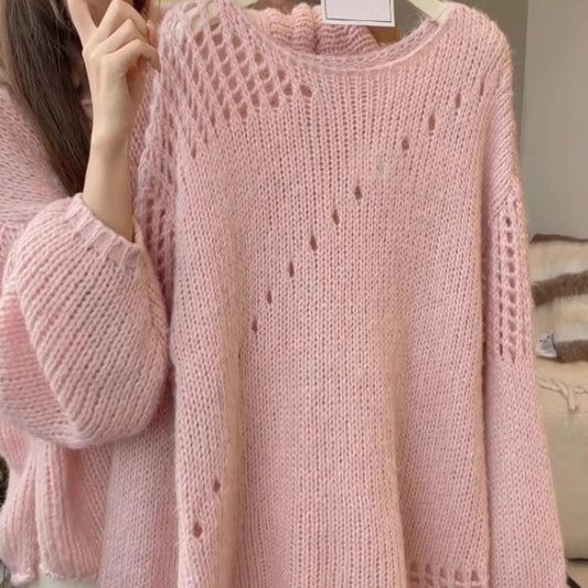Women's Style Knitted Hollow Out Sweater