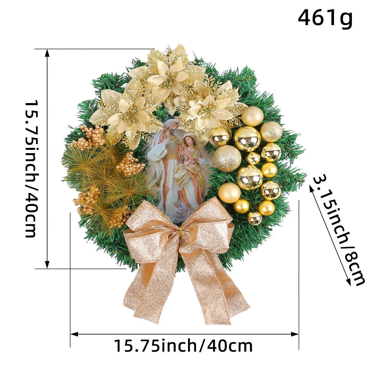 Christmas Light Wreath Door And Window Decoration Vine Ring - Ocean Vault