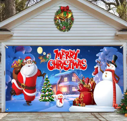 Christmas Background Hanging Cloth Garage Door Patch Holiday Party - Ocean Vault