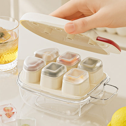 Ice Cube Mold Ice Storage With Lid Press Ice Maker