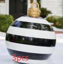 Christmas Ornament Ball Outdoor Pvc 60CM Inflatable Decorated Ball PVC Giant Big Large Balls Xmas Tree Decorations Toy Ball - Ocean Vault