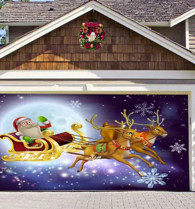Christmas Background Hanging Cloth Garage Door Patch Holiday Party - Ocean Vault