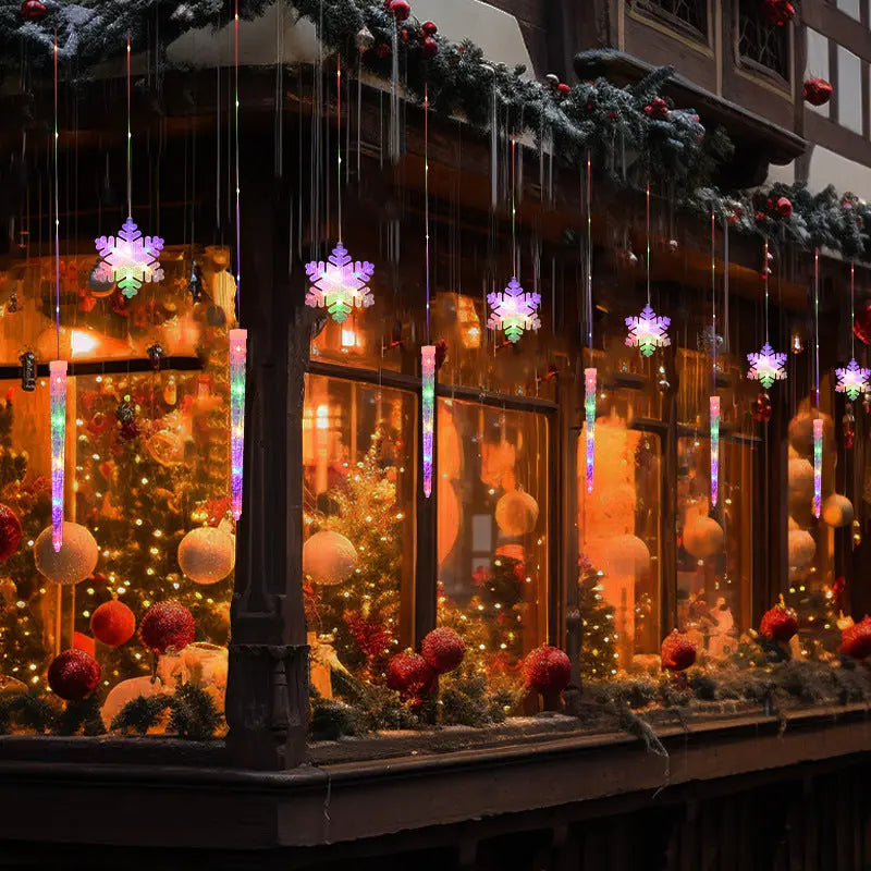 Christmas Decorative Lights Icicle Snowflake Shaped Light String - Ocean Vault