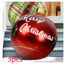 Christmas Ornament Ball Outdoor Pvc 60CM Inflatable Decorated Ball PVC Giant Big Large Balls Xmas Tree Decorations Toy Ball - Ocean Vault