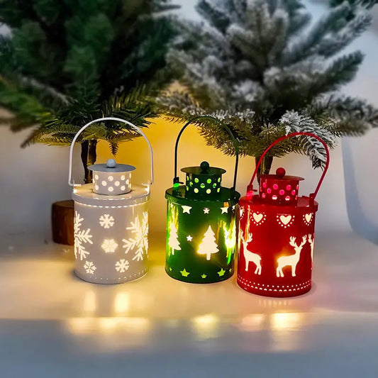 Christmas Candle Lights LED Small Lanterns Wind Lights Electronic Candles Nordic Style Creative Holiday Decoration Decorations - Ocean Vault