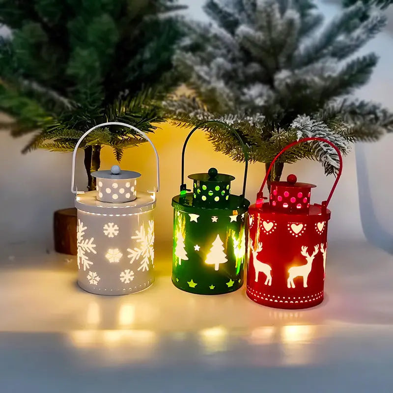 Christmas Candle Lights LED Small Lanterns Wind Lights Electronic Candles Nordic Style Creative Holiday Decoration Decorations - Ocean Vault