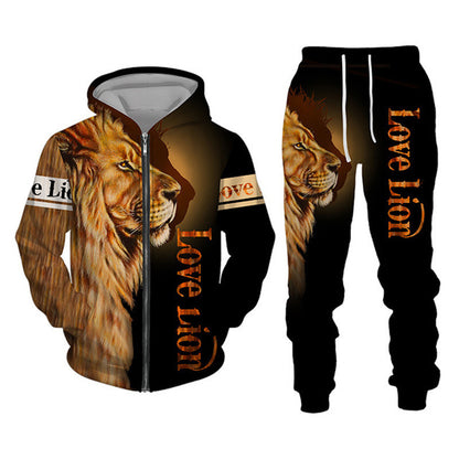 3D Printing Men's Zipper Sweater Suit Sportswear