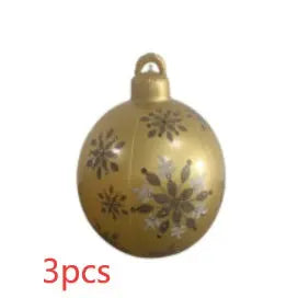 Christmas Ornament Ball Outdoor Pvc 60CM Inflatable Decorated Ball PVC Giant Big Large Balls Xmas Tree Decorations Toy Ball - Ocean Vault