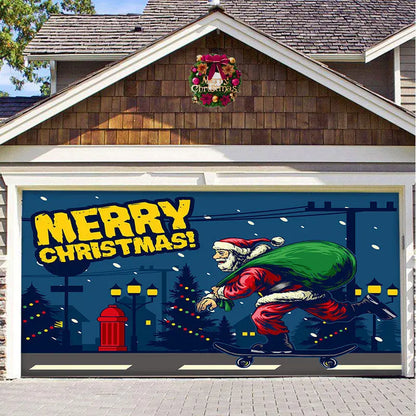 Christmas Background Hanging Cloth Garage Door Patch Holiday Party - Ocean Vault