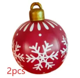 Christmas Ornament Ball Outdoor Pvc 60CM Inflatable Decorated Ball PVC Giant Big Large Balls Xmas Tree Decorations Toy Ball - Ocean Vault