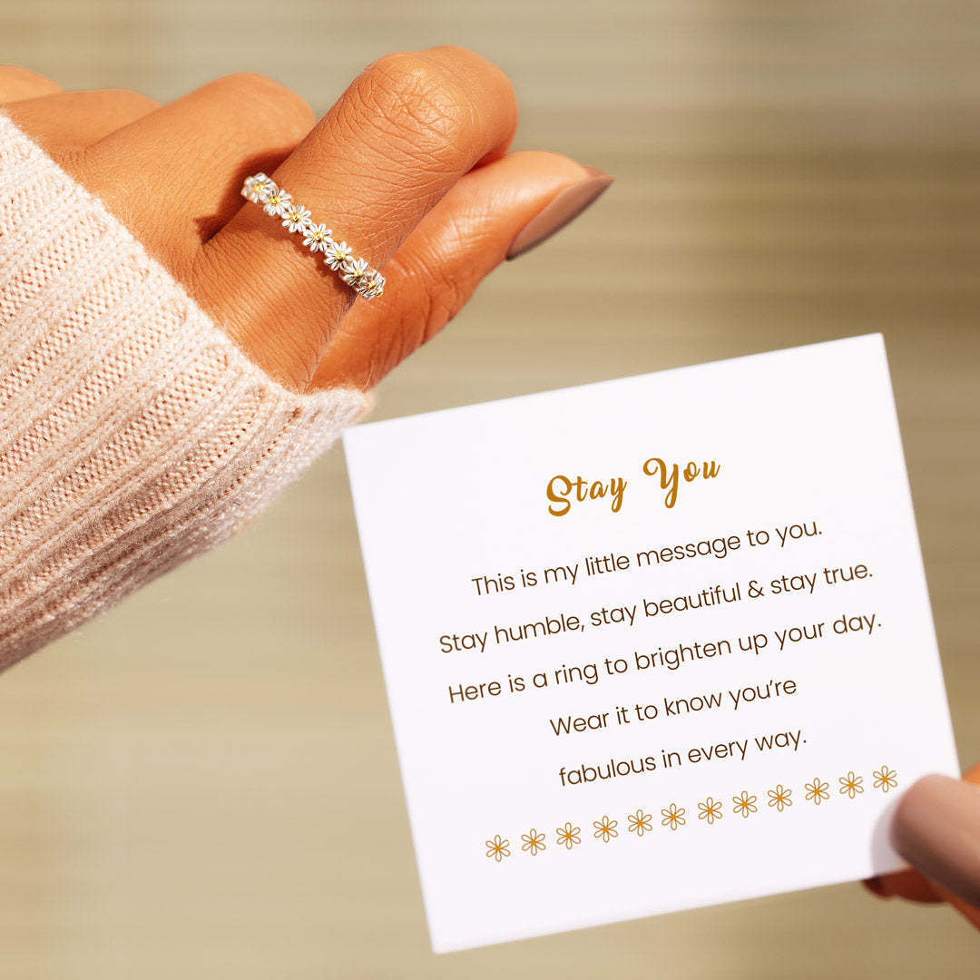 S925 Sterling Silver Small Daisy Ring Women
