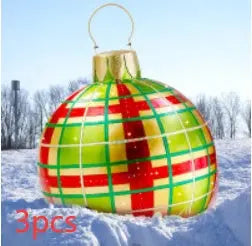 Christmas Ornament Ball Outdoor Pvc 60CM Inflatable Decorated Ball PVC Giant Big Large Balls Xmas Tree Decorations Toy Ball - Ocean Vault