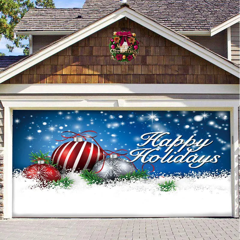 Christmas Background Hanging Cloth Garage Door Patch Holiday Party - Ocean Vault